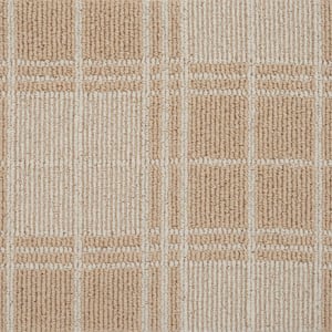 Checkerboard - Color Flax/Ivory Pattern Custom Area Rug with Pad