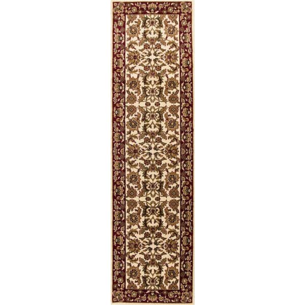Caleb Ivory/Red 2 ft. x 8 ft. Runner Rug