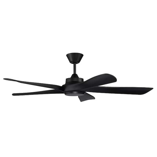 CRAFTMADE Captivate 52 in. Dual Mount Indoor/Outdoor 6-Speed Motor Flat Black Finish Ceiling Fan with Remote/Wall Control Included