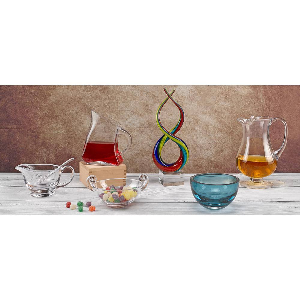 Clear European Mouth-Blown Crystal Glass Pitcher, 42 oz