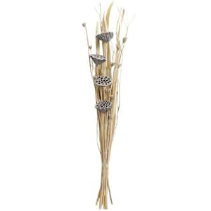 Tall Bouquet Lotus Flower Natural Foliage with Grass and Branch Accents (One Bundle)