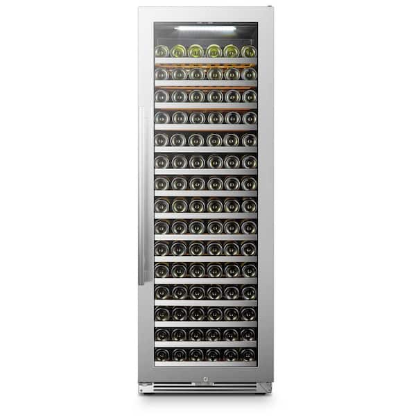 LANBO 164 Bottle Seamless Stainless Steel Single Zone Wine Refrigerator