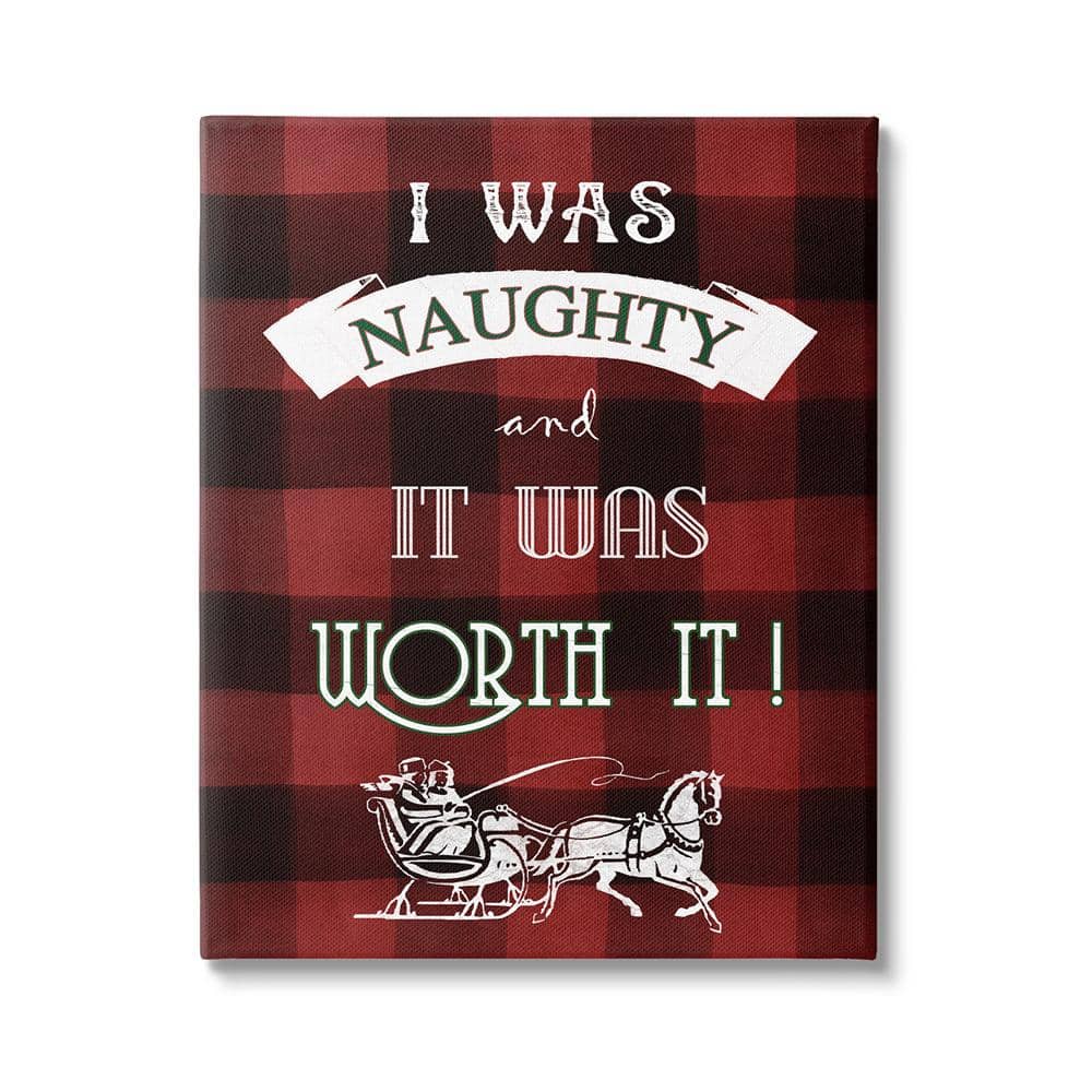 Funny Plaid Christmas Quote Canvas Wall Art 16" x 20"