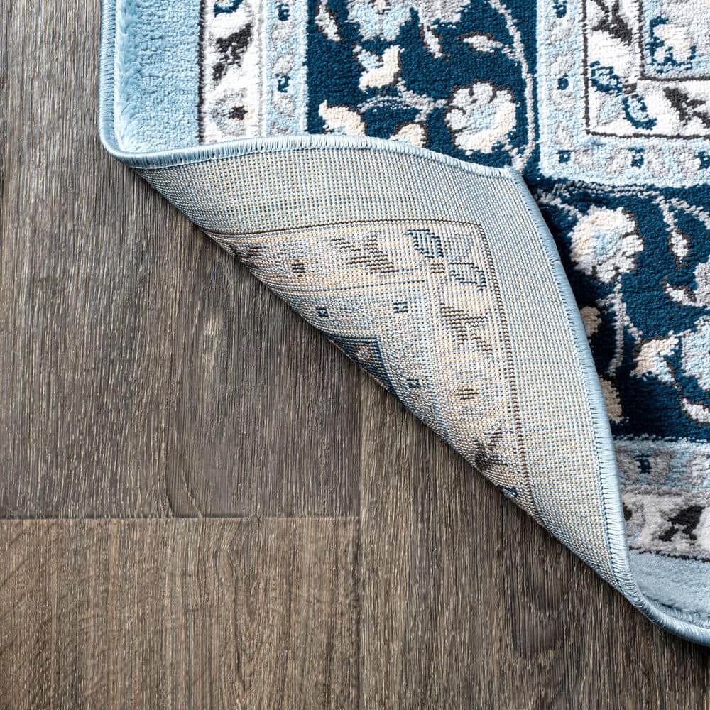 Modern Persian-Style Blue/Navy Synthetic Area Rug 4' x 6'