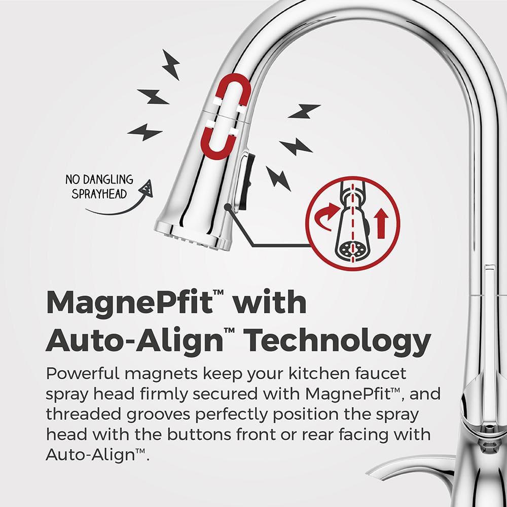 Ridgeline Polished Chrome Single Handle Pull-down Kitchen Faucet with Sprayer