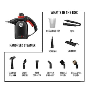 7-in-1 Portable Corded Handheld Steamer with Muli-Surface Cleaning Tools, Chemical Free Steam Cleaner, Black, WD21000