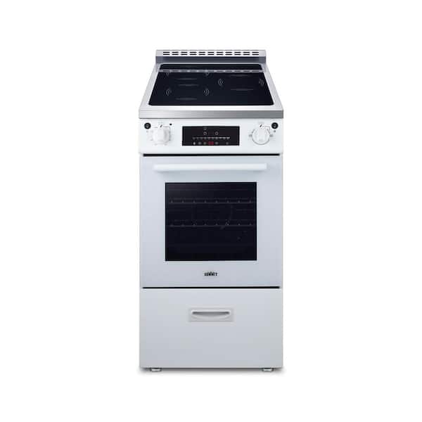 20 in. 2.09 cu. ft. Induction Range with 3 Burner Elements in White, ENERGY STAR, Power Cord Included