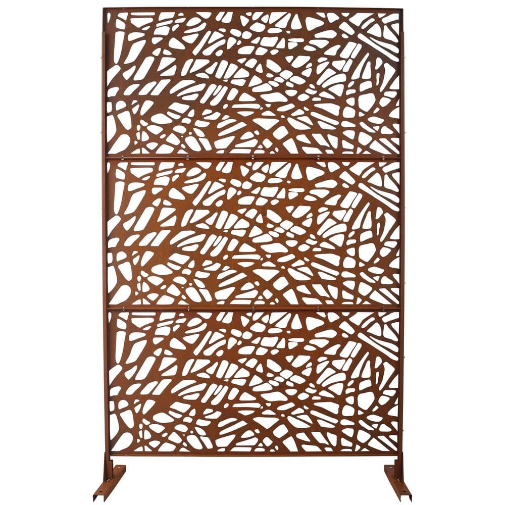 cadeninc 4 ft. x 6.33 ft. Rust Red Outdoor and Indoor Freestanding ...