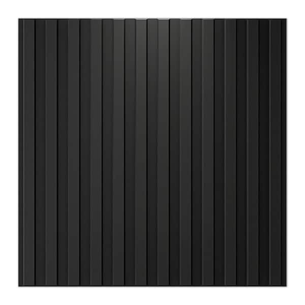 Afoxsos Black Slat Wall Panel 3D Fluted Textured (Easy to Install) (12 Pieces)
