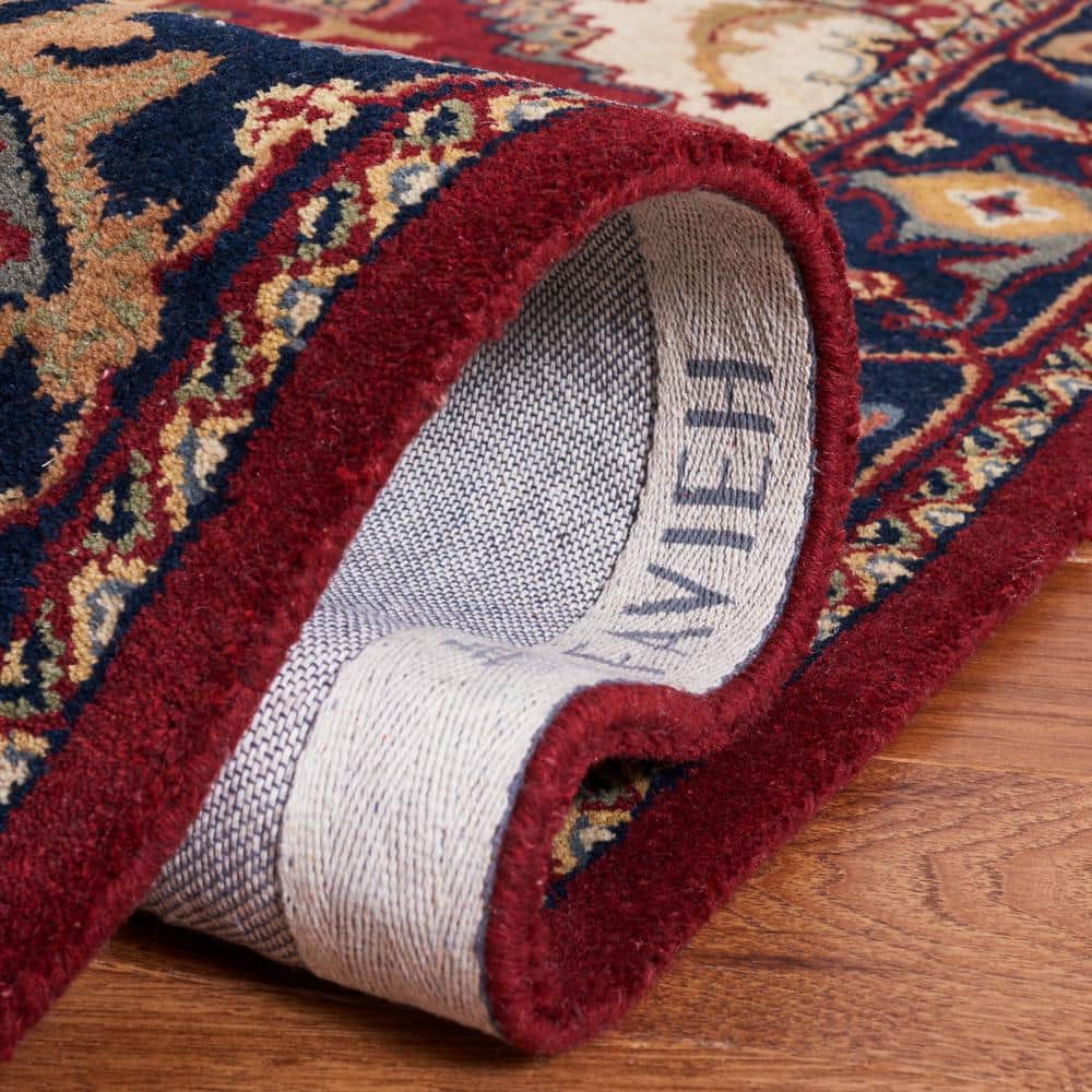 Elegant Heritage Hand-Tufted Wool Runner Rug in Rich Red