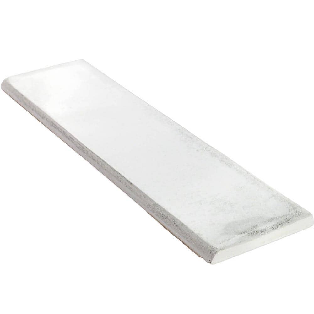Moze White 3x12 Ceramic Bullnose Tile Trim