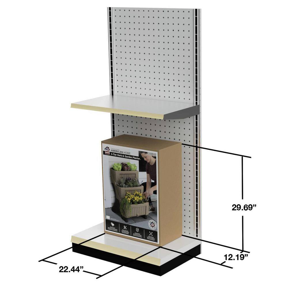 Tan Plastic 3-Level Vertical Herb and Flower Planter