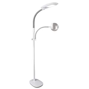 48 in. White Dimmable LED Floor Lamp with Magnifier