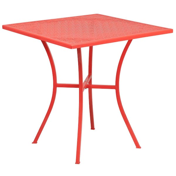 Carnegy Avenue Coral Square Metal Outdoor Bistro Table
