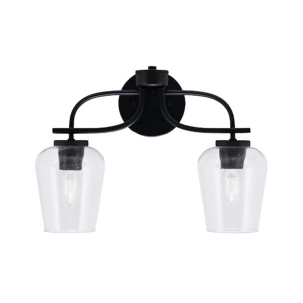 Unbranded Olympia 17 in. 2-Light Matte Black Vanity Light