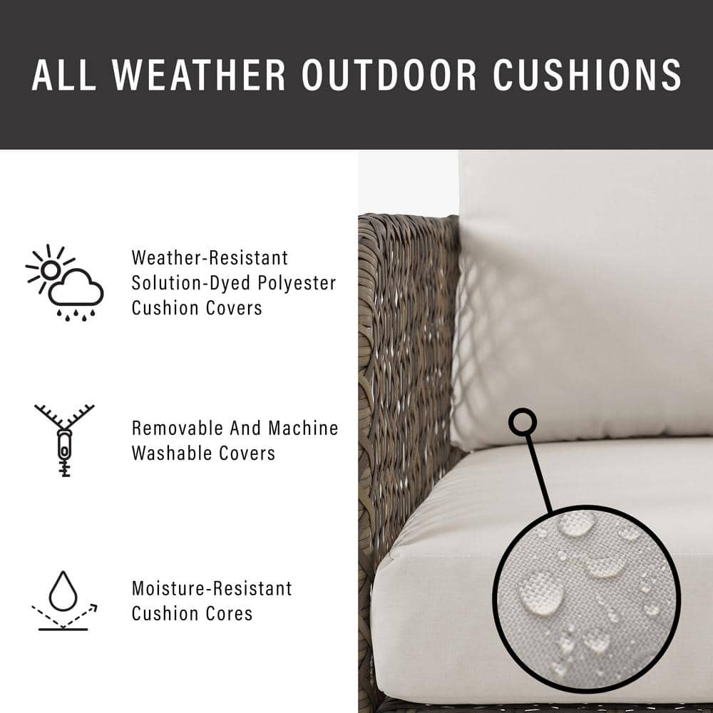 Granite Bay White Wicker Three-Seat Outdoor Sofa
