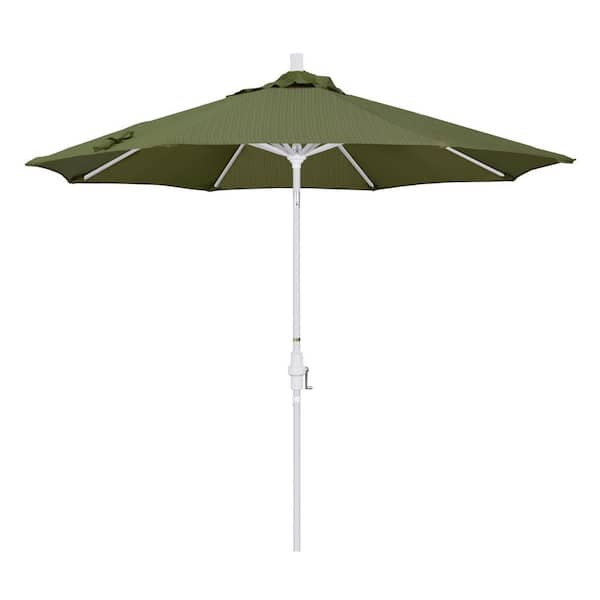California Umbrella 9 ft. Aluminum Collar Tilt Patio Umbrella in Terrace Fern Olefin
