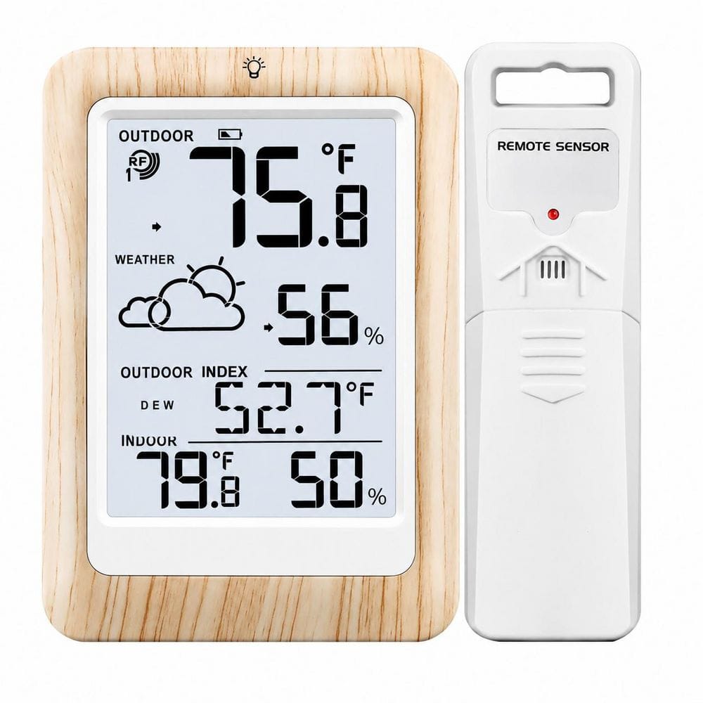 Wireless Backlit Display Indoor Outdoor Thermometer Weather Station Temperature Humidity Monitor Remote Sensor price history on PriceWatchPro