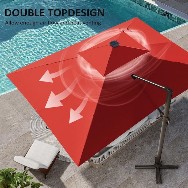 abba patio 9-ft market outdoor aluminum patio umbrella Lyon