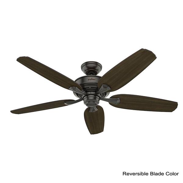 Hunter Channing 54 In Led Indoor Easy Install Noble Bronze Ceiling Fan With Hunterexpress Feature Set And Remote 53366 - How To Install Hunter Ceiling Fan With Light Kit