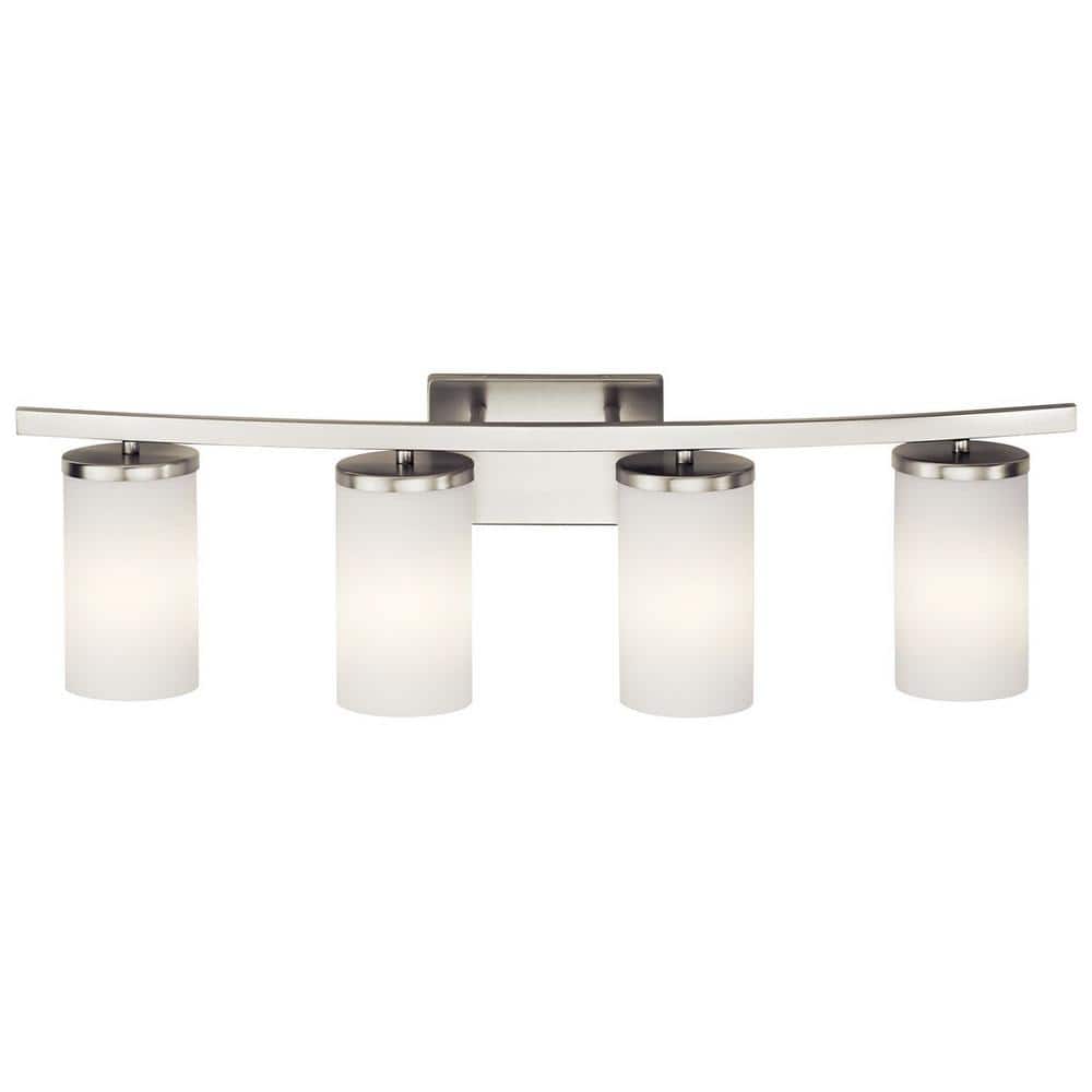 Brushed Nickel 31" 4-Light Cylinder Vanity Light
