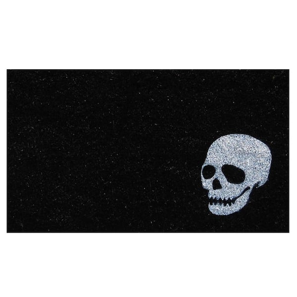 Calloway Mills White Skull 17 in. x 29 in. Coir Door Mat