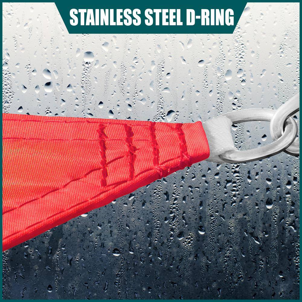 Red Waterproof High-Density Polyethylene Triangle Shade Sail