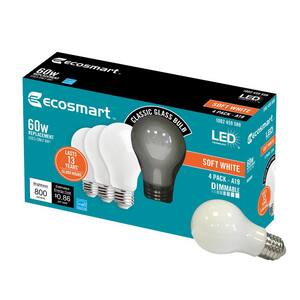 60-Watt Equivalent A19 Dimmable ENERGY STAR Frosted Filament LED Light Bulb Soft White (16-Pack)