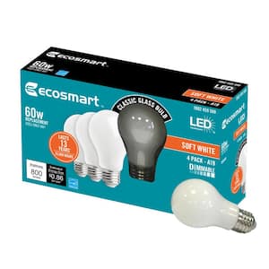 60-Watt Equivalent A19 Dimmable ENERGY STAR Frosted Filament LED Light Bulb Soft White (48-Pack)