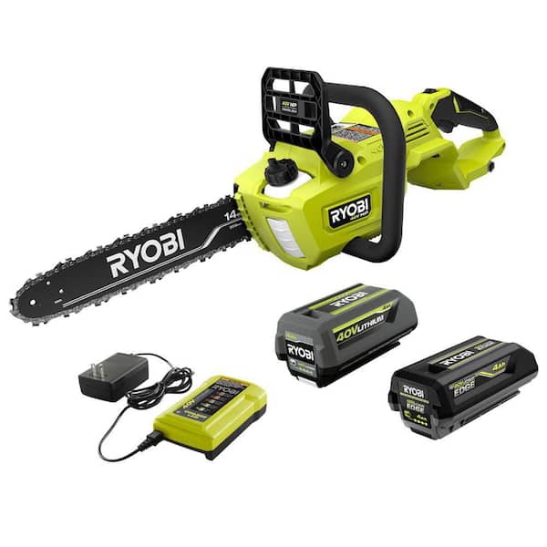 RYOBI 40V HP Brushless 14 in. Battery Chainsaw with 4.0 Ah Battery