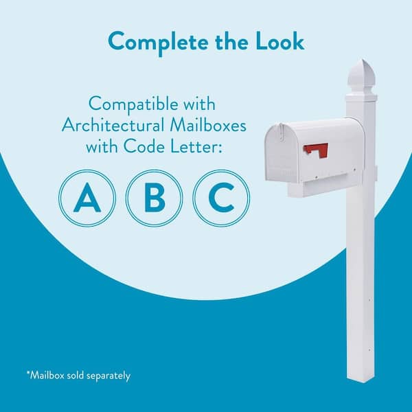 Whitley Plastic, Crossarm, Convertible Mailbox Post, White
