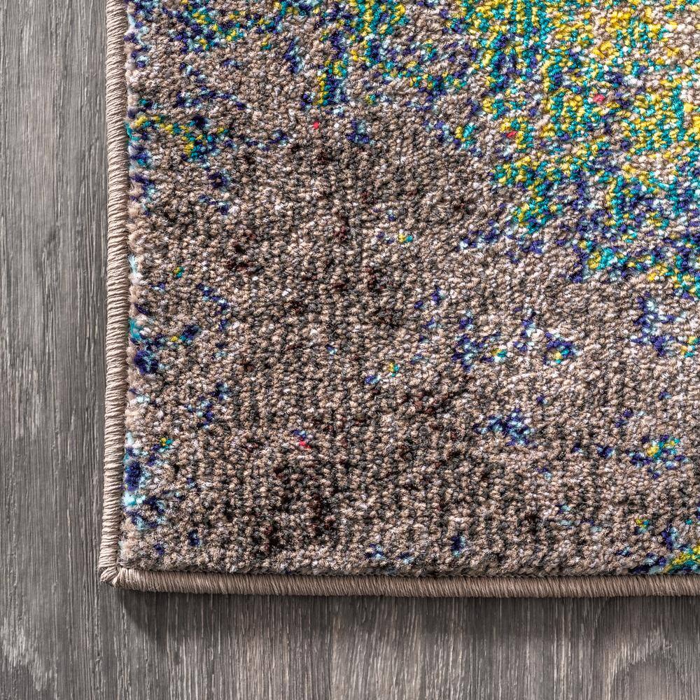 Yellow and Multicolor Abstract Synthetic Flat Woven Area Rug