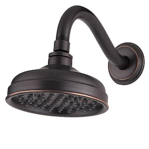 Marielle 1-Spray 6.06 in. Wall Mount Rain Fixed Shower Head with Arm and Flange in Tuscan Bronze