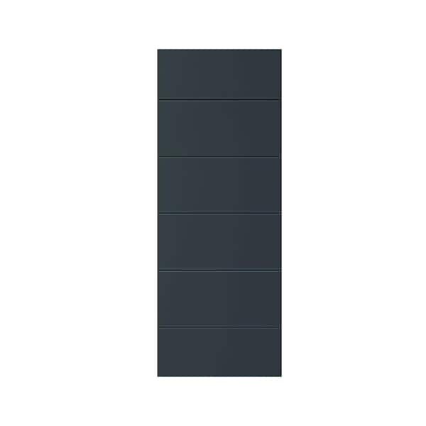 CALHOME Modern Classic Series 18 in. x 80 in. Charcoal Gray Stained Composite MDF Paneled Interior Barn Door Slab