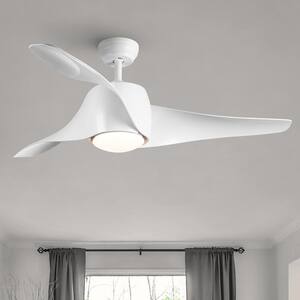 52 in. Indoor White ABS Blade Integrated LED Smart Ceiling Fan Lighting with Remote