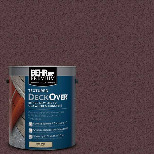 BEHR Premium Textured DeckOver 1 gal. #SC-106 Bordeaux Textured Solid Color Exterior Wood and Concrete Coating