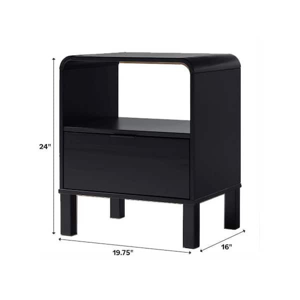 Walker Edison Furniture Company 2-Drawer Black Set of 2