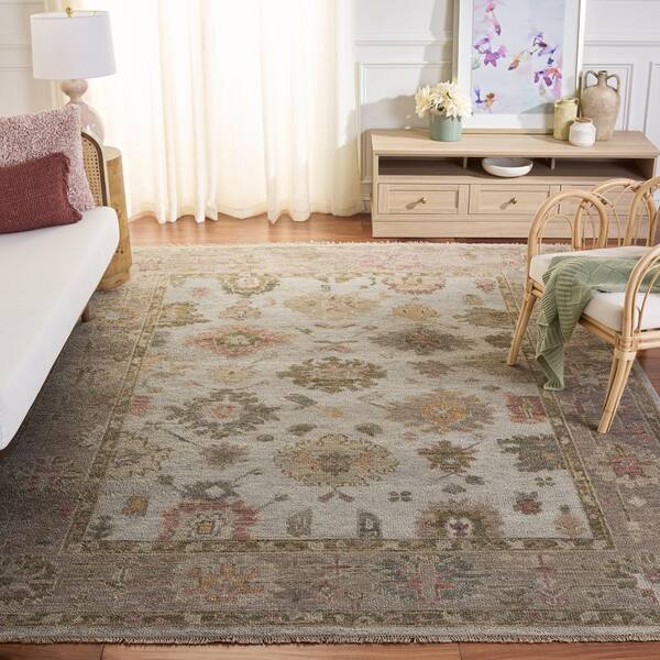Samarkand 9 x 12 Light Blue/Sage Persian Area Rug