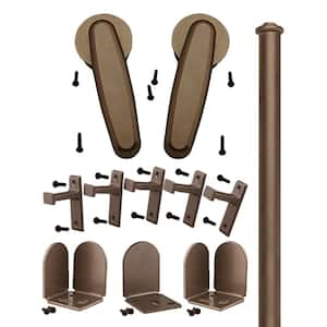 72 in. Vista Bronze Sliding Barn Door Round Track and Hardware Kit