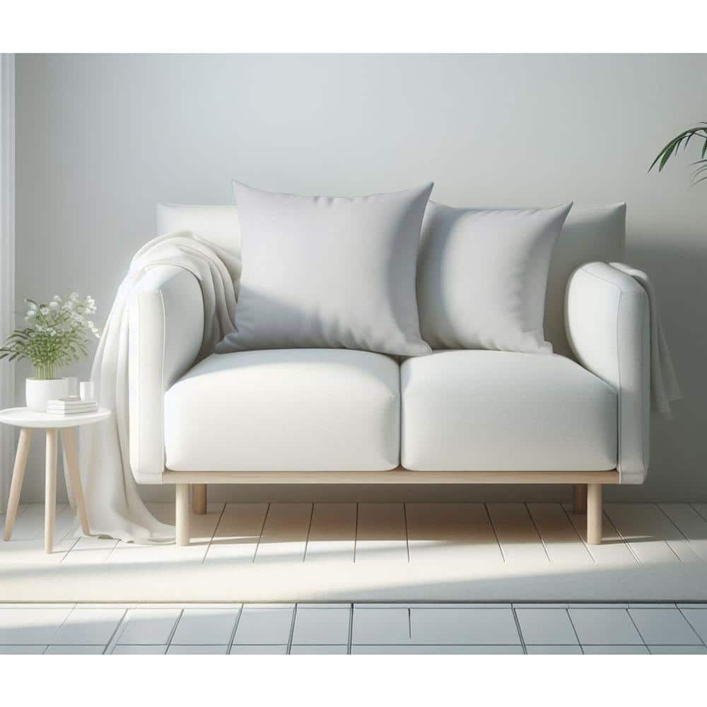 White Hypoallergenic Velvet Euro Pillow Covers Set of 2