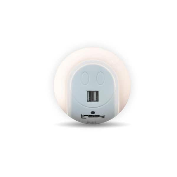 LINSAY Smart 2 USB Charger 15 Amp Charging Station LED Lamp Wall Sensor