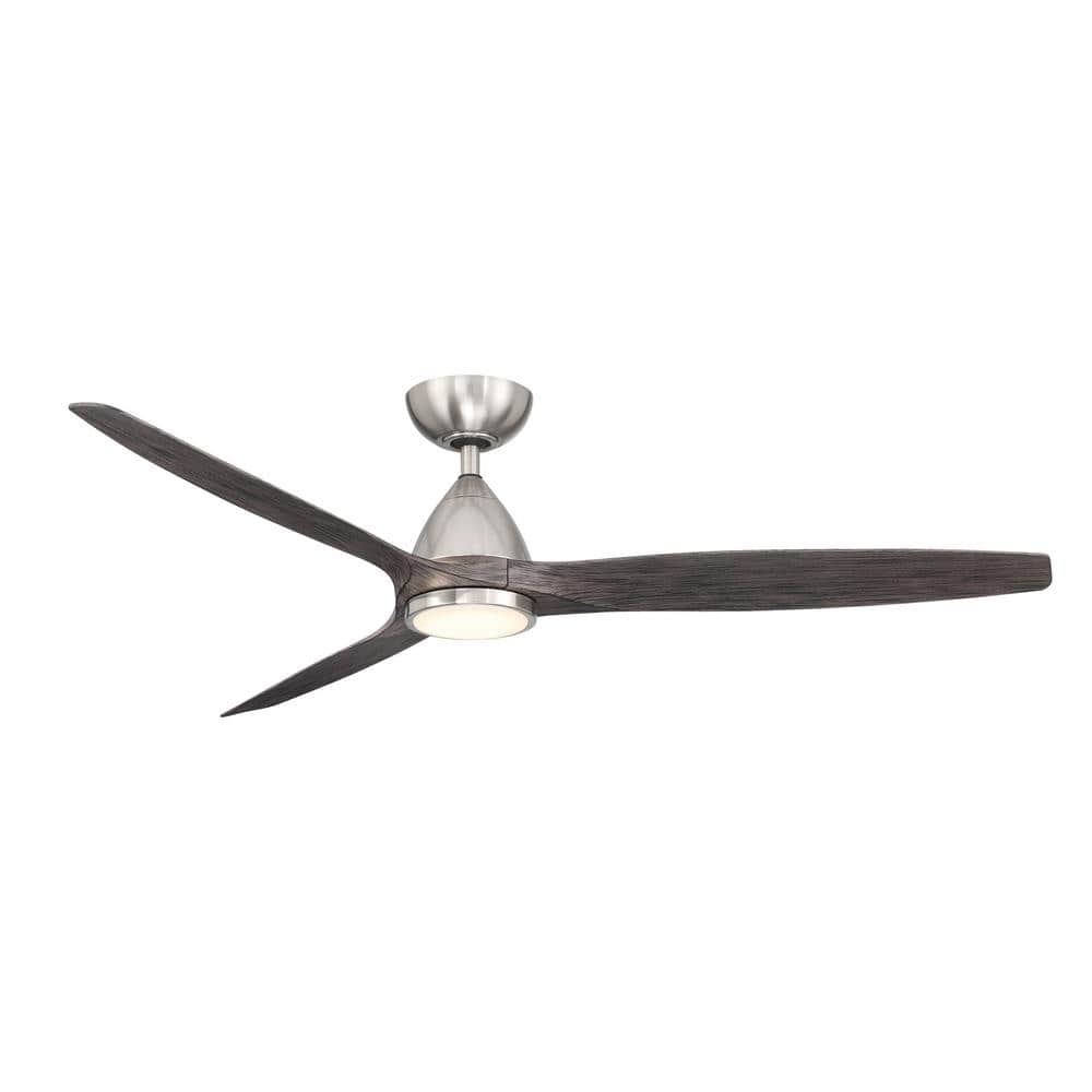 Modern Forms Skylark 62 in. Integrated LED Indoor/Outdoor 3-Blade Smart  Ceiling Fan in Brushed Nickel Ebony with 3000K and Remote  FR-W2202-62L-BN/EB -