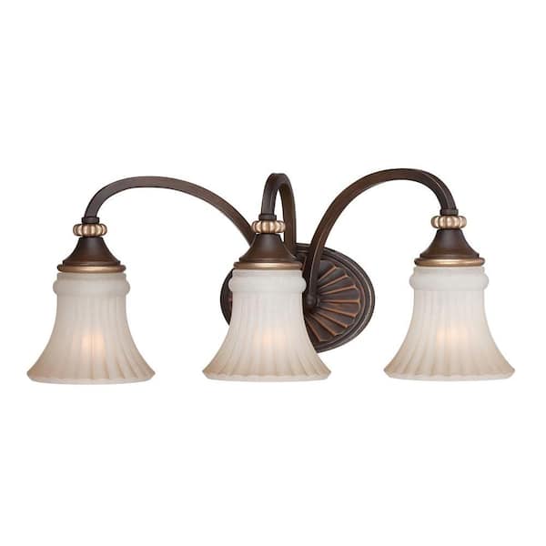 Hampton Bay Reims 3-Light Berre Walnut Vanity Fixture