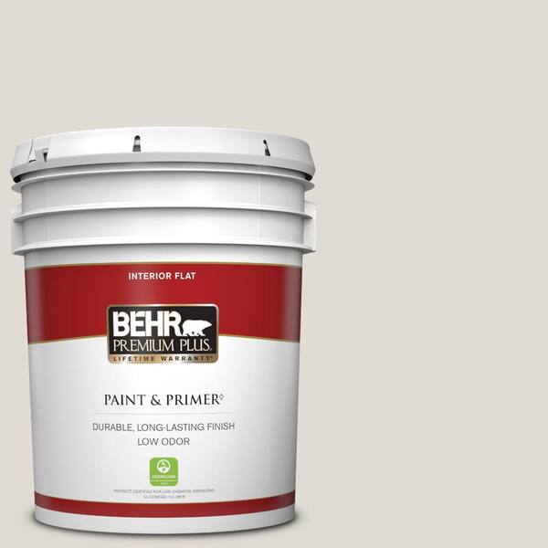 BEHR PREMIUM PLUS 5 gal. #T13-2 Empire Porcelain Flat Low Odor Interior Paint & Primer