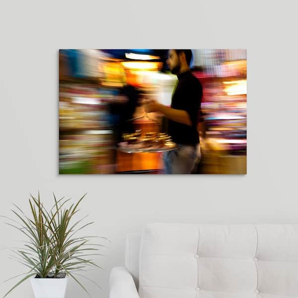 GreatBigCanvas 30 in. x 20 in. "A Young Man Carries Chai Tea to Workmates; Istanbul, Turkey " by Joseph Roybal Canvas Wall Art