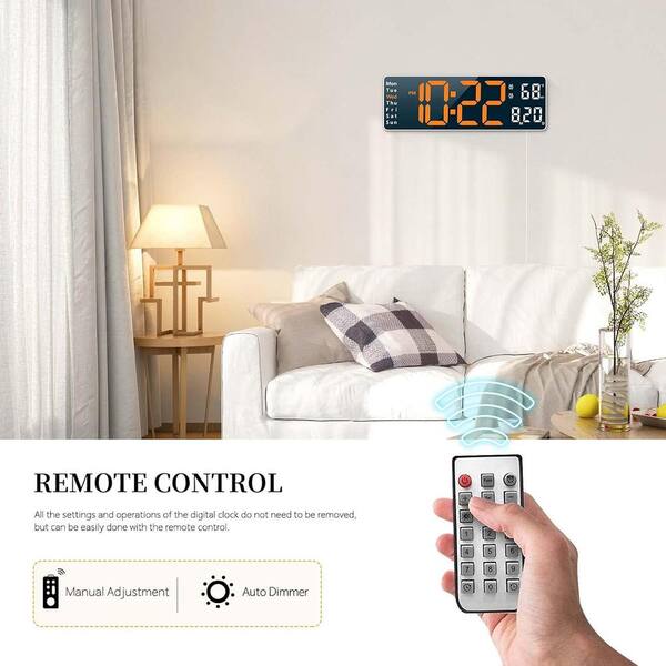 HOUSE USE PRODUCTS LED 時計 FROST ACL035 Afoxsos 13 in. White Case Orange LED Digital Clock Thermoplastic