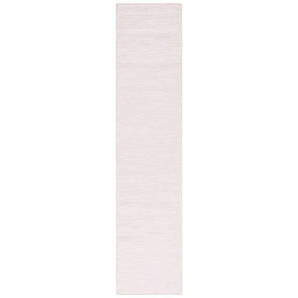 Martha Stewart 2 ft. x 9 ft. Beige/Pink Marle Crosshatch Runner Rug