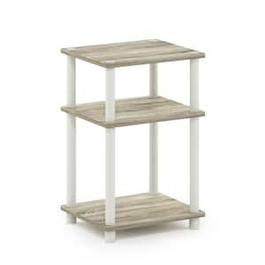 Just 13.4 in. Sonoma Oak/White 22.8 in. Rectangular Wood End Table