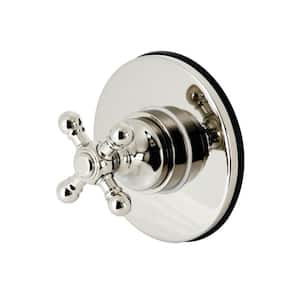 Single-Handle 1-Hole Wall Mount Three-Way Diverter Valve with Trim Kit in Polished Nickel