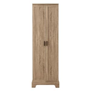 23 in. W x 17 in. D x 71 in. H Brown MDF Linen Cabinet with Two Doors